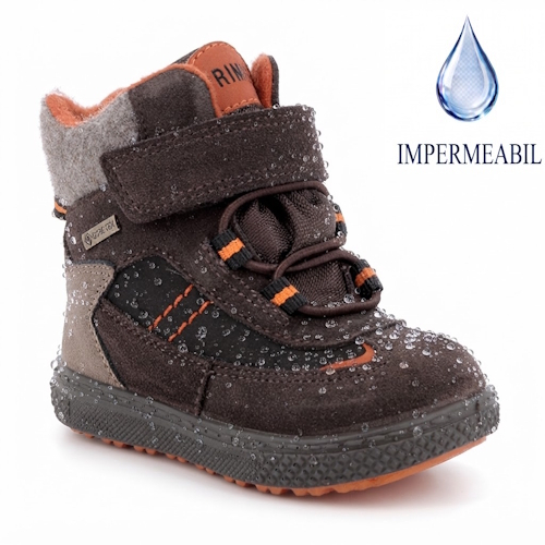 Ghete Gore-Tex baieti, impermeabil, Primigi, Maro/Portocaliu – 2352822