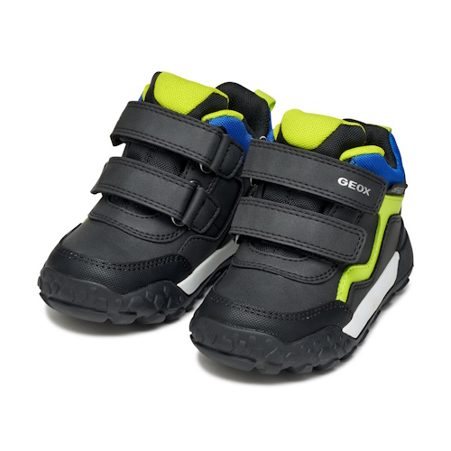 Ghete impermeabile baieti Geox Trekkyup ABX, Negru/Verde Neon – B566LB_0MEFU_C9299