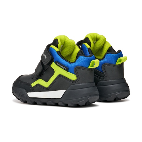 Ghete impermeabile baieti Geox Trekkyup ABX, Negru/Verde Neon – B566LB_0MEFU_C9299