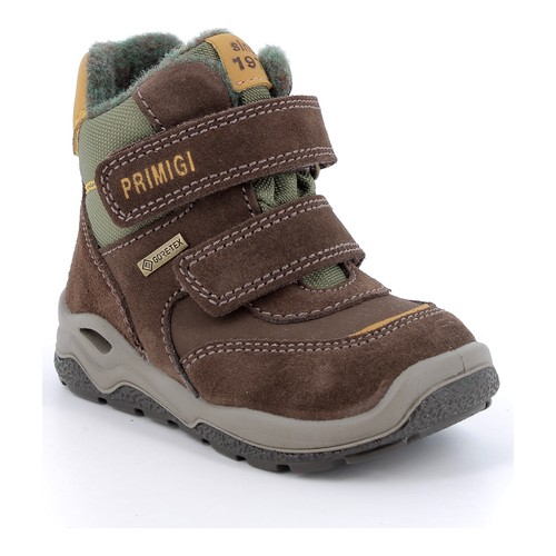 Ghete impermeabile copii baieti din piele intoarsa imblanite Primigi GTX, Maro – 8863711