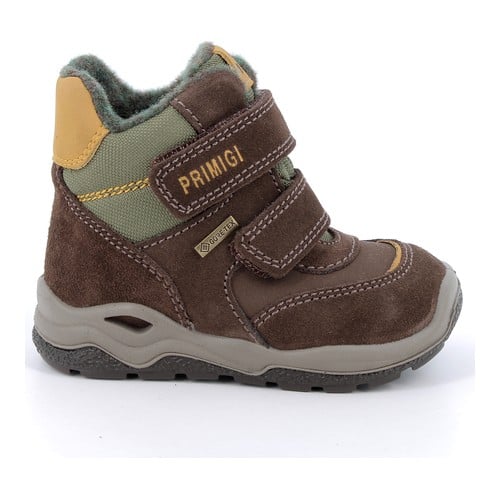 Ghete impermeabile copii baieti din piele intoarsa imblanite Primigi GTX, Maro – 8863711