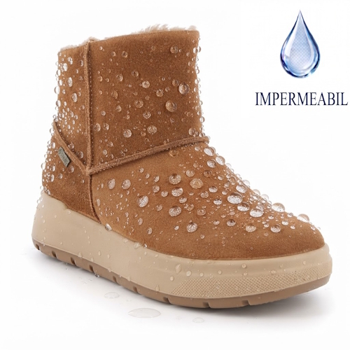 Ghete impermeabile copii fete din piele intoarsa imblanite Primigi GTX, Maro – 8875400